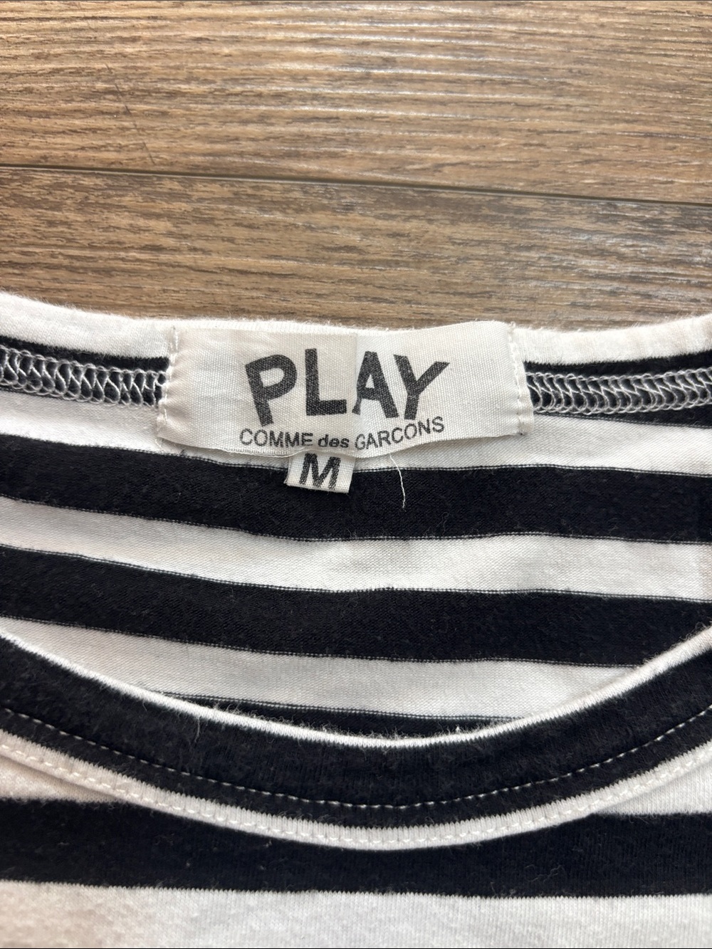 Comme des Garçons Play Striped Long-Sleeved T-Shirt Women's Size Medium - Picture 3 of 11